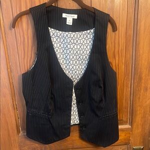 White House Black Market Black Striped Vest